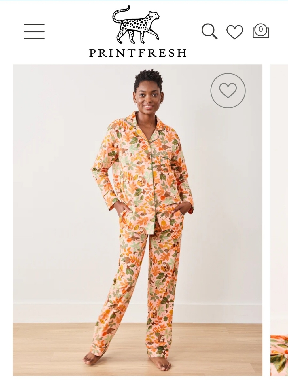 Printfresh PJs Set Pajamas, Hedgehog Forest, Sz Small $168